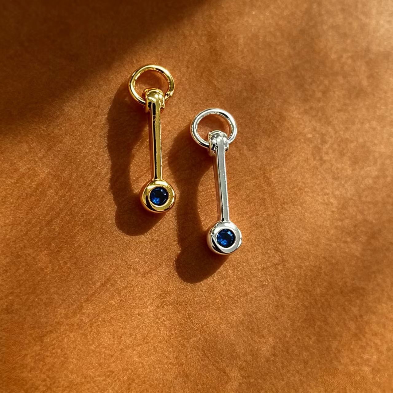 Maya Copper Pendant With Zircon Inlay, Gold Electroplated Jewelry Accessory