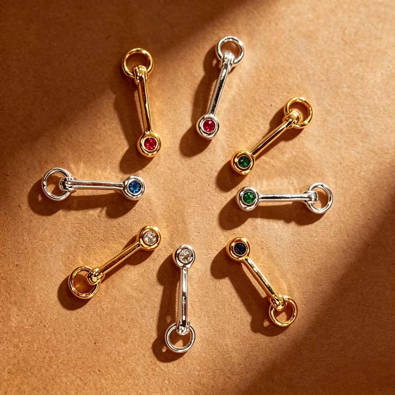 Maya Copper Pendant With Zircon Inlay, Gold Electroplated Jewelry Accessory