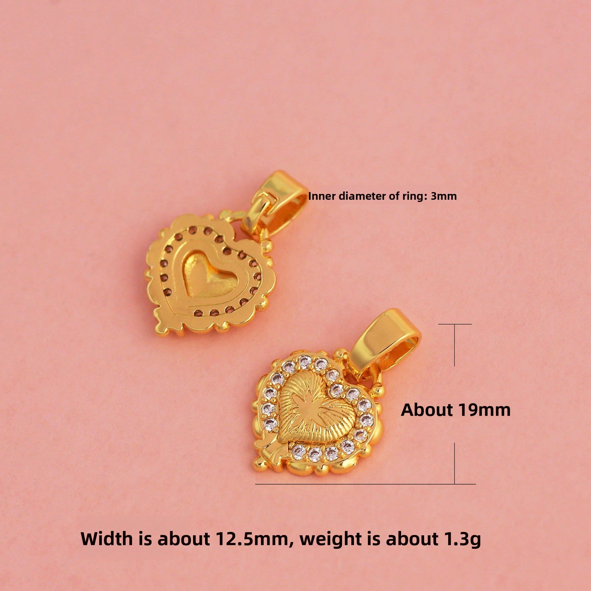 Copper Pendant With 18K Real Gold Plated Electroplated Finish In Gold Color Jewelry Accessories