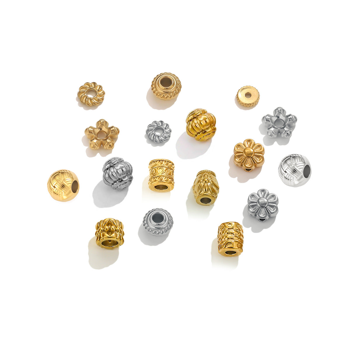 Maya Metal Beads With Electroplated Craft In Retro Style, Gold Jewelry Accessories