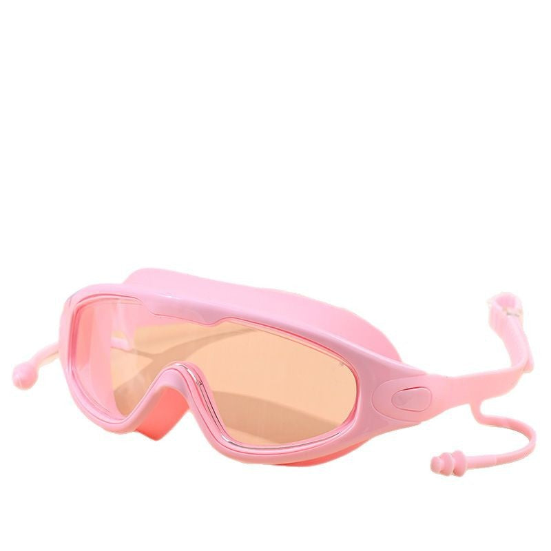 PC Material Kid's Swimming Goggles In Dyed Black, Comfortable And Durable Swim Accessory
