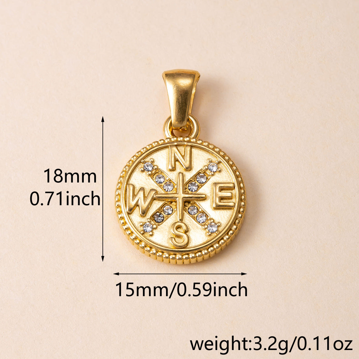 Flowers Pendant For Women Featuring 304 Stainless Steel With 18K Real Gold Plated PVD Coating And Rhinestones, Waterproof Non Tarnish