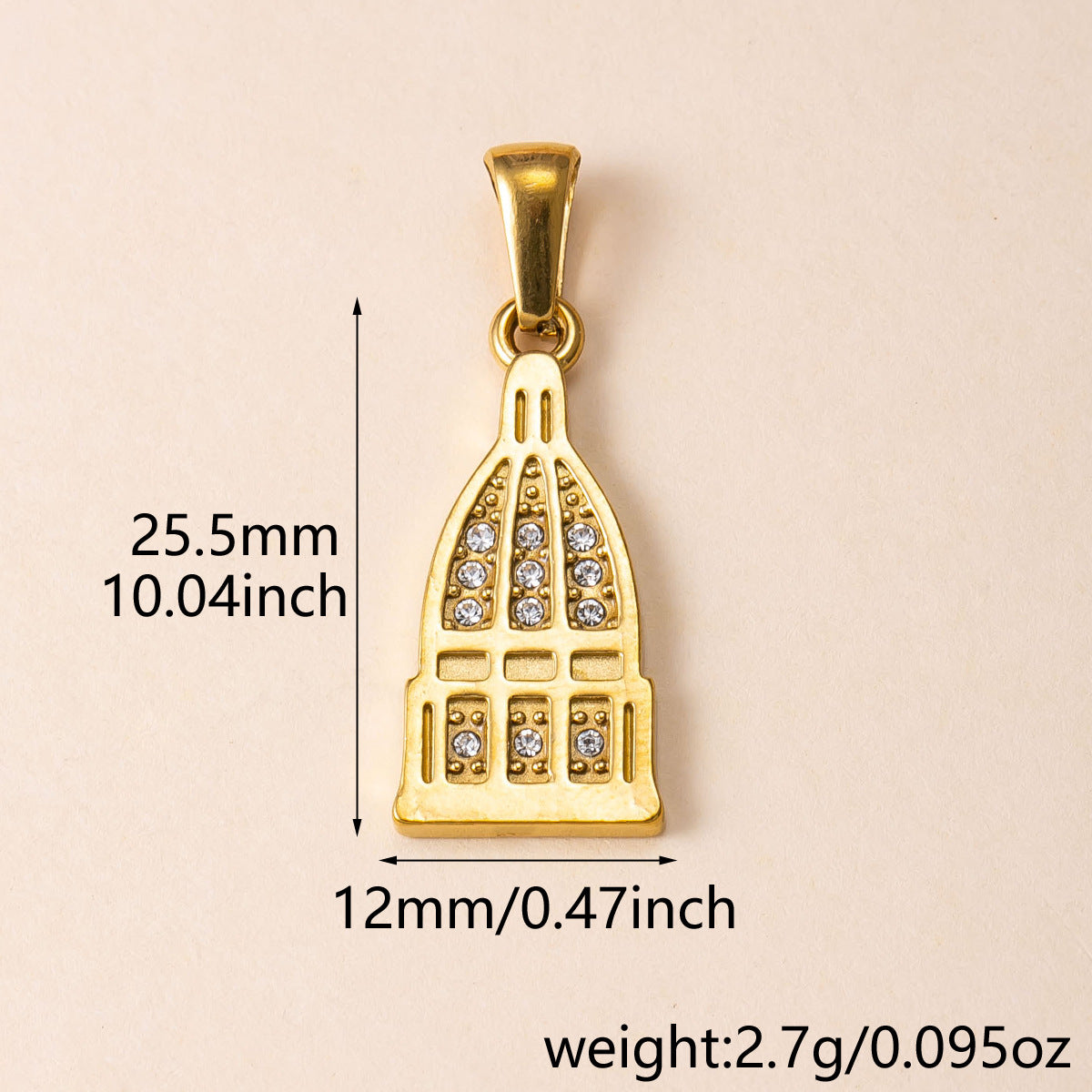 Flowers Pendant For Women Featuring 304 Stainless Steel With 18K Real Gold Plated PVD Coating And Rhinestones, Waterproof Non Tarnish