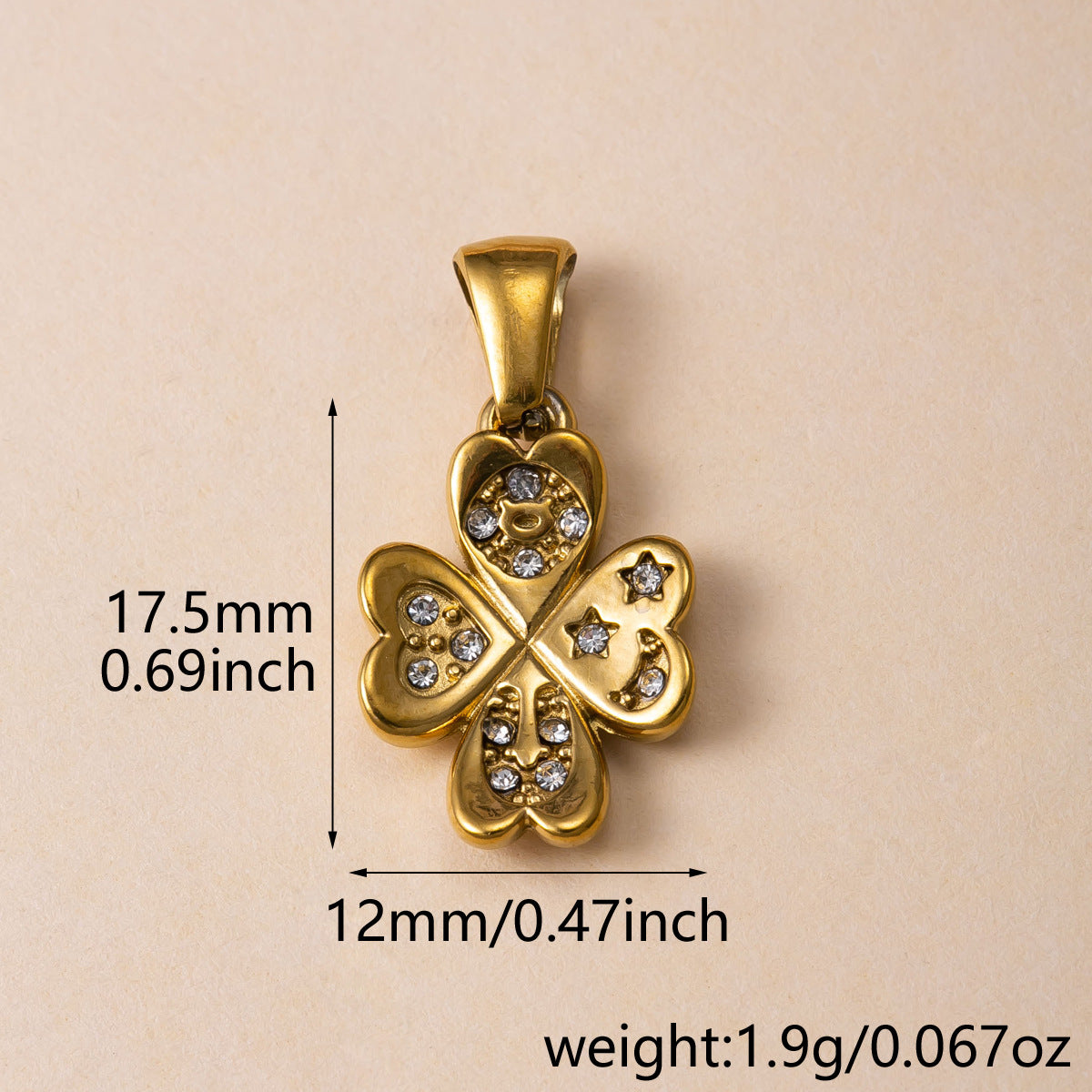 Flowers Pendant For Women Featuring 304 Stainless Steel With 18K Real Gold Plated PVD Coating And Rhinestones, Waterproof Non Tarnish