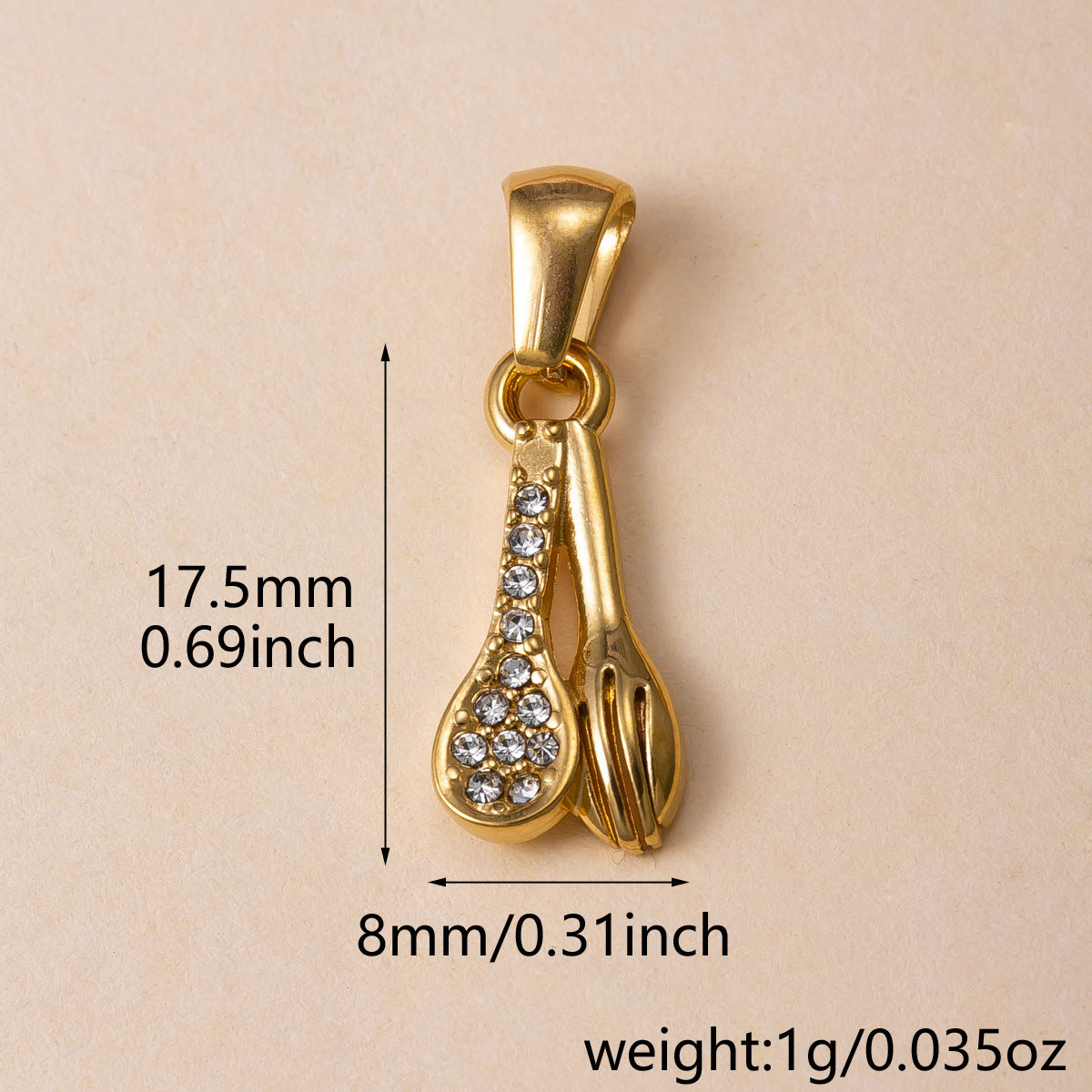 Flowers Pendant For Women Featuring 304 Stainless Steel With 18K Real Gold Plated PVD Coating And Rhinestones, Waterproof Non Tarnish