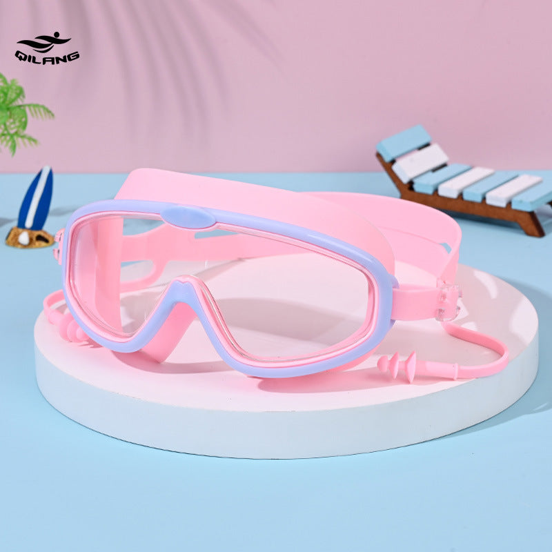 Kid's Swimming Goggles Made Of Silica Gel In White, Comfortable And Durable Swimming Accessory