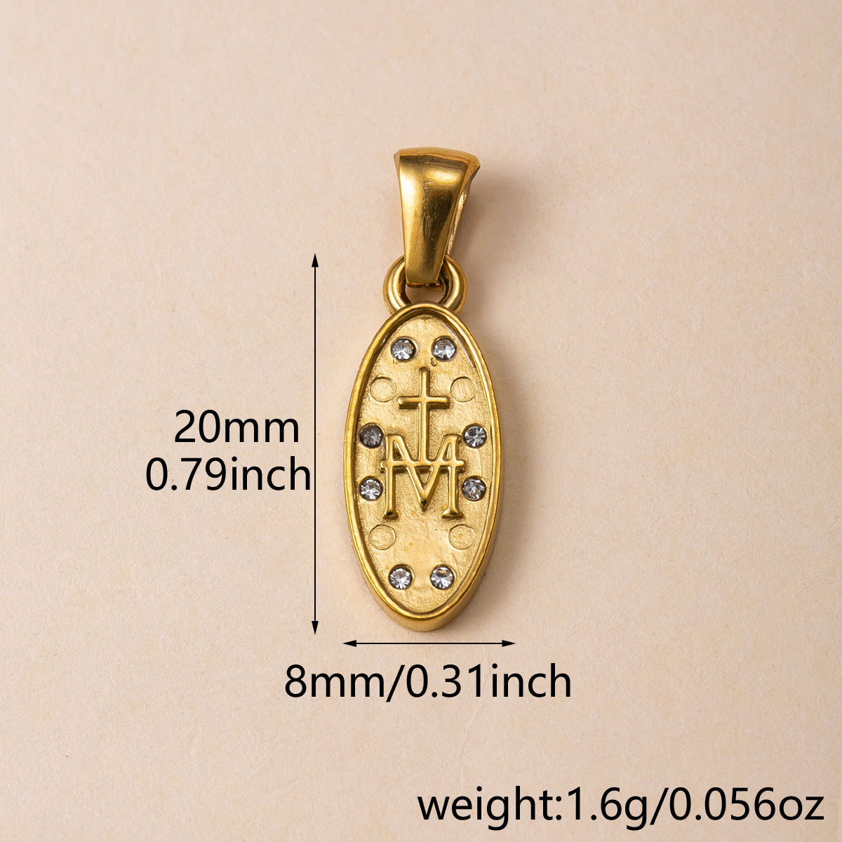 Flowers Pendant For Women Featuring 304 Stainless Steel With 18K Real Gold Plated PVD Coating And Rhinestones, Waterproof Non Tarnish