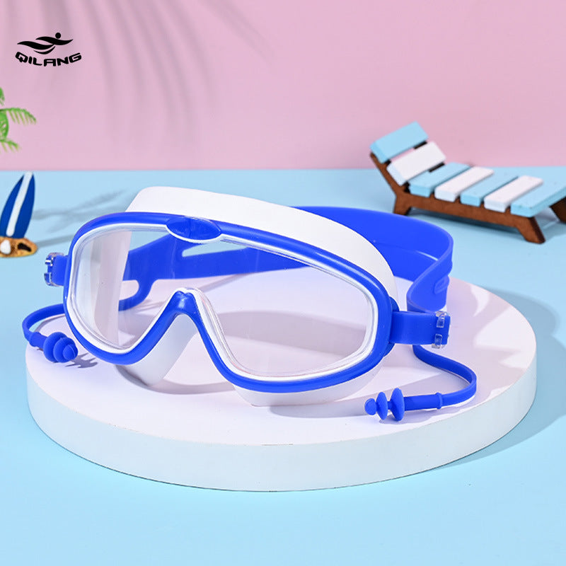 Kid's Swimming Goggles Made Of Silica Gel In White, Comfortable And Durable Swimming Accessory