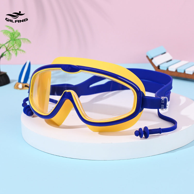Kid's Swimming Goggles Made Of Silica Gel In White, Comfortable And Durable Swimming Accessory