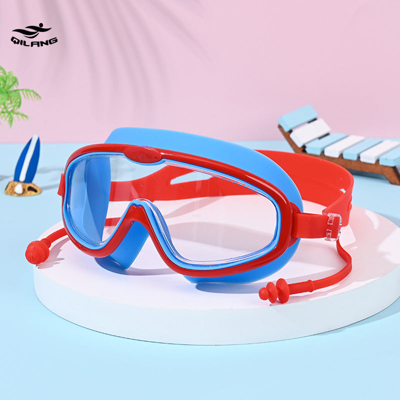 Kid's Swimming Goggles Made Of Silica Gel In White, Comfortable And Durable Swimming Accessory