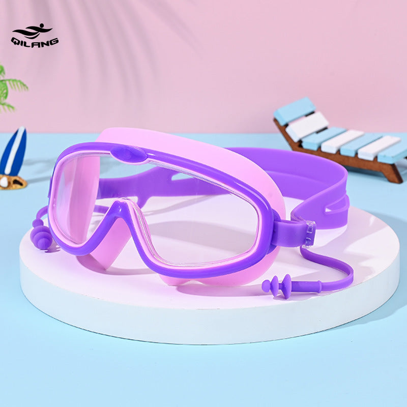 Kid's Swimming Goggles Made Of Silica Gel In White, Comfortable And Durable Swimming Accessory