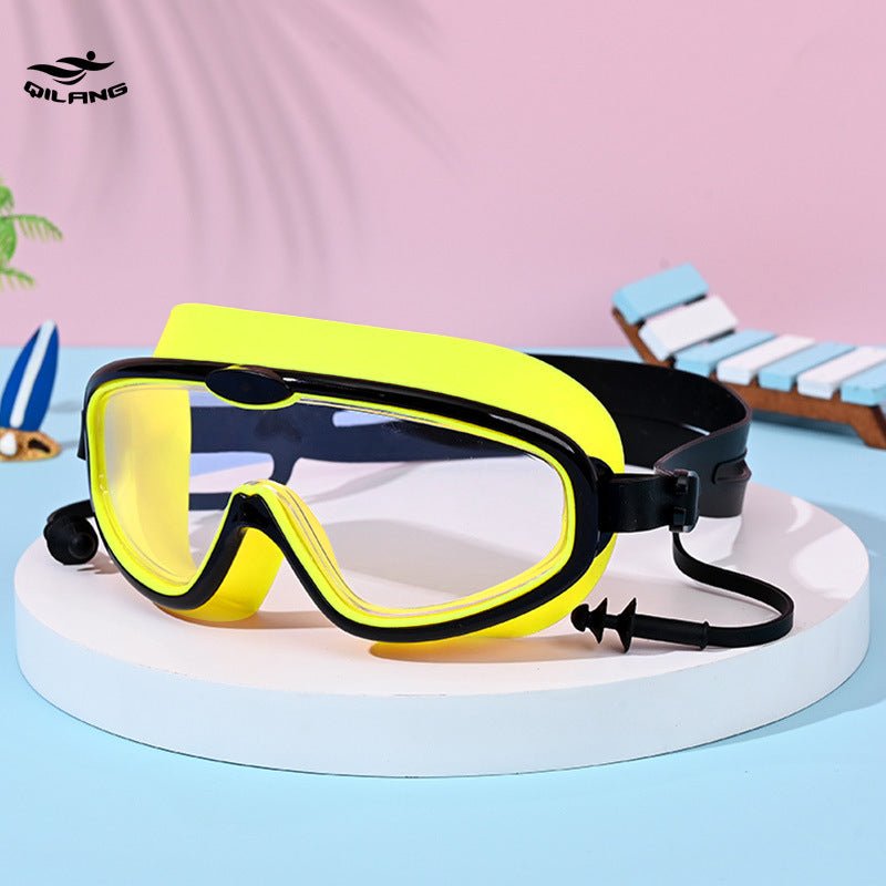 Kid's Swimming Goggles Made Of Silica Gel In White, Comfortable And Durable Swimming Accessory
