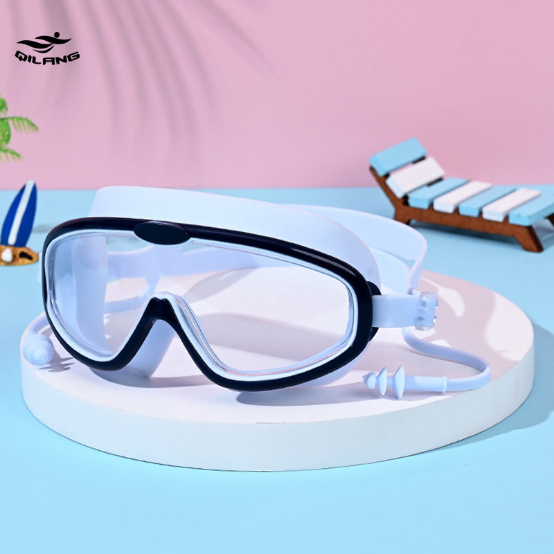 Kid's Swimming Goggles Made Of Silica Gel In White, Comfortable And Durable Swimming Accessory