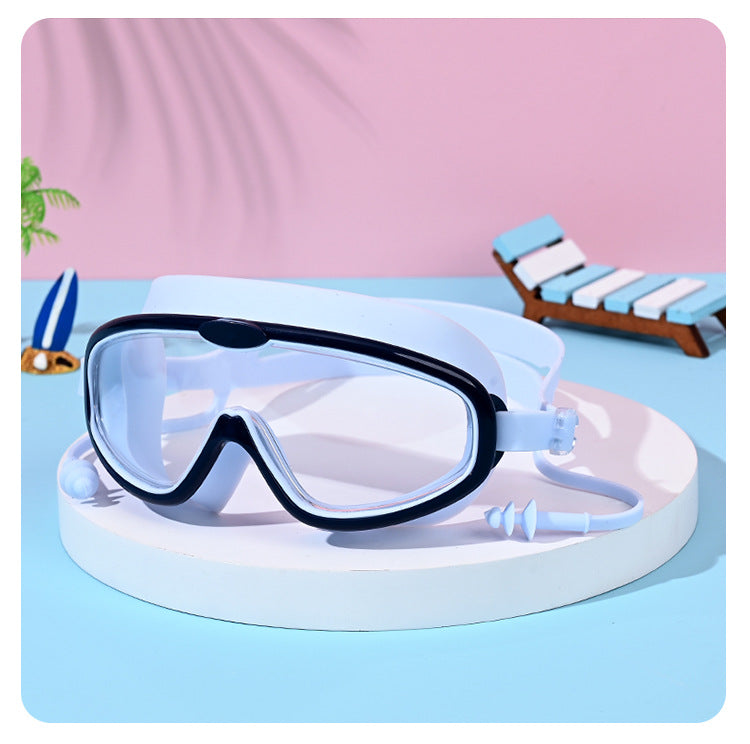 Kid's Swimming Goggles Made Of Silica Gel In White, Comfortable And Durable Swimming Accessory