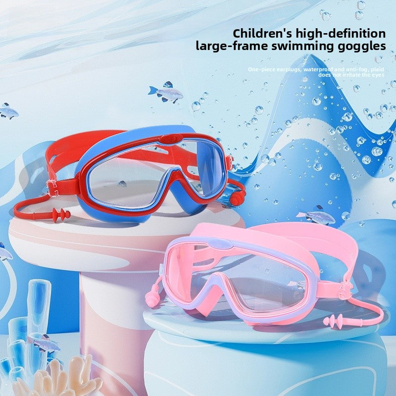 Kid's Swimming Goggles Made Of Silica Gel In White, Comfortable And Durable Swimming Accessory