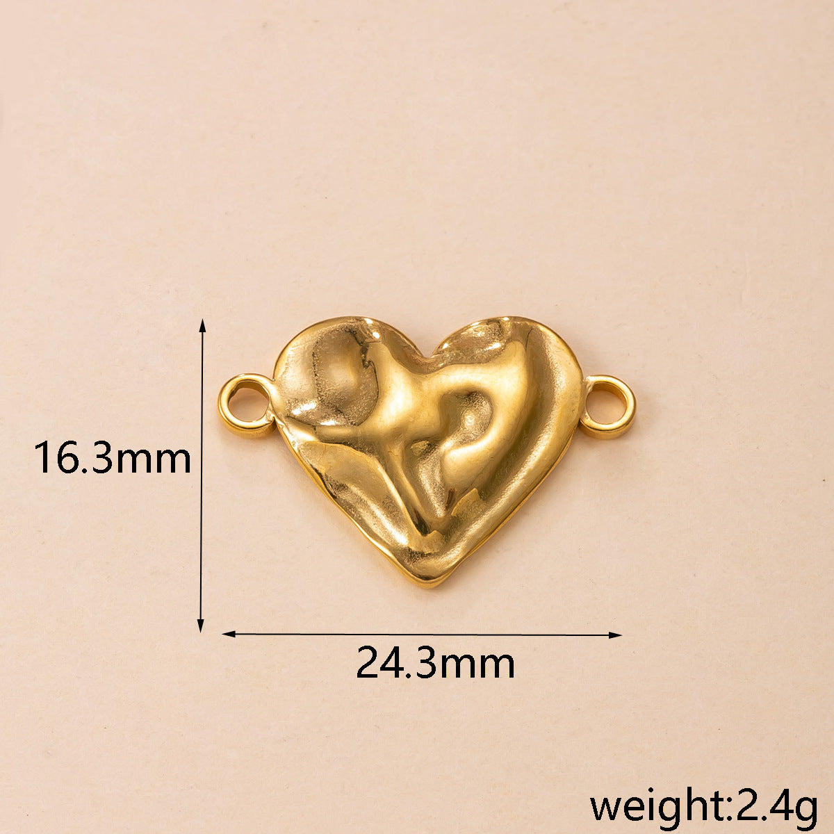 Heart Shape Pendant In 304 Stainless Steel With PVD Coated Gold Plating Featuring Waterproof Non Tarnish Process