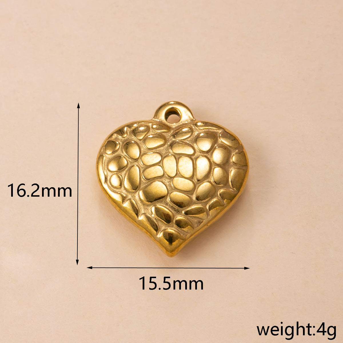 Heart Shape Pendant In 304 Stainless Steel With PVD Coated Gold Plating Featuring Waterproof Non Tarnish Process