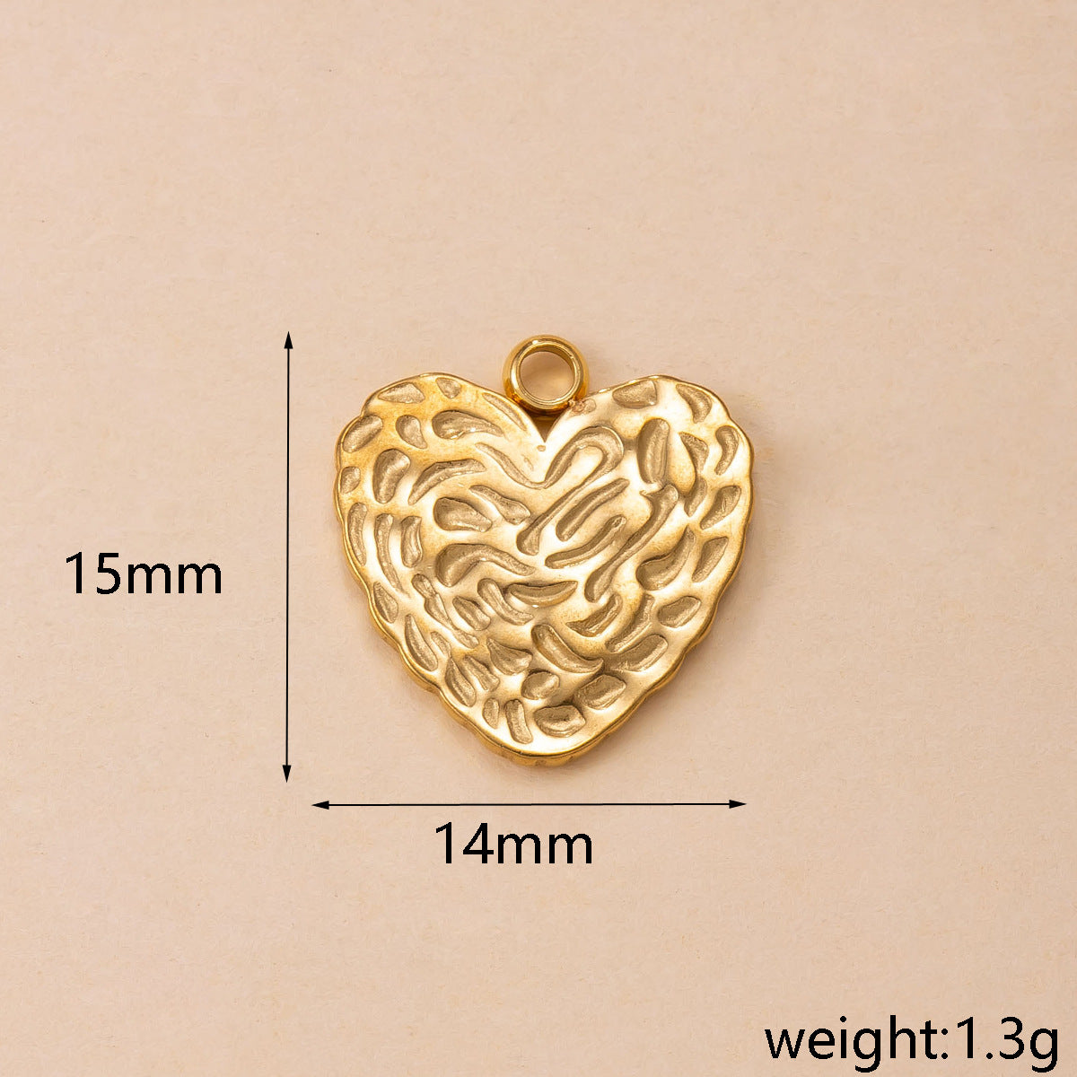 Heart Shape Pendant In 304 Stainless Steel With PVD Coated Gold Plating Featuring Waterproof Non Tarnish Process