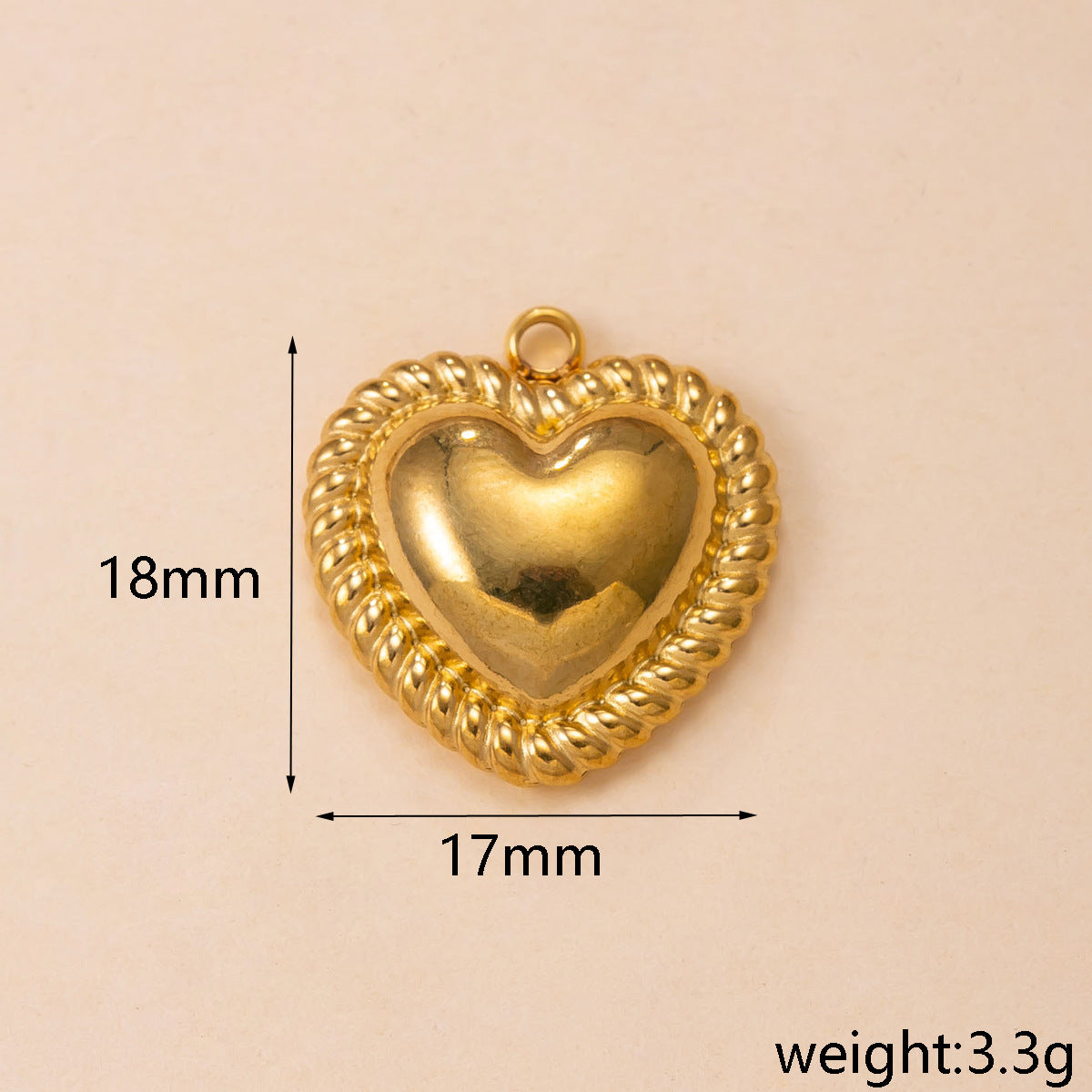 Heart Shape Pendant In 304 Stainless Steel With PVD Coated Gold Plating Featuring Waterproof Non Tarnish Process
