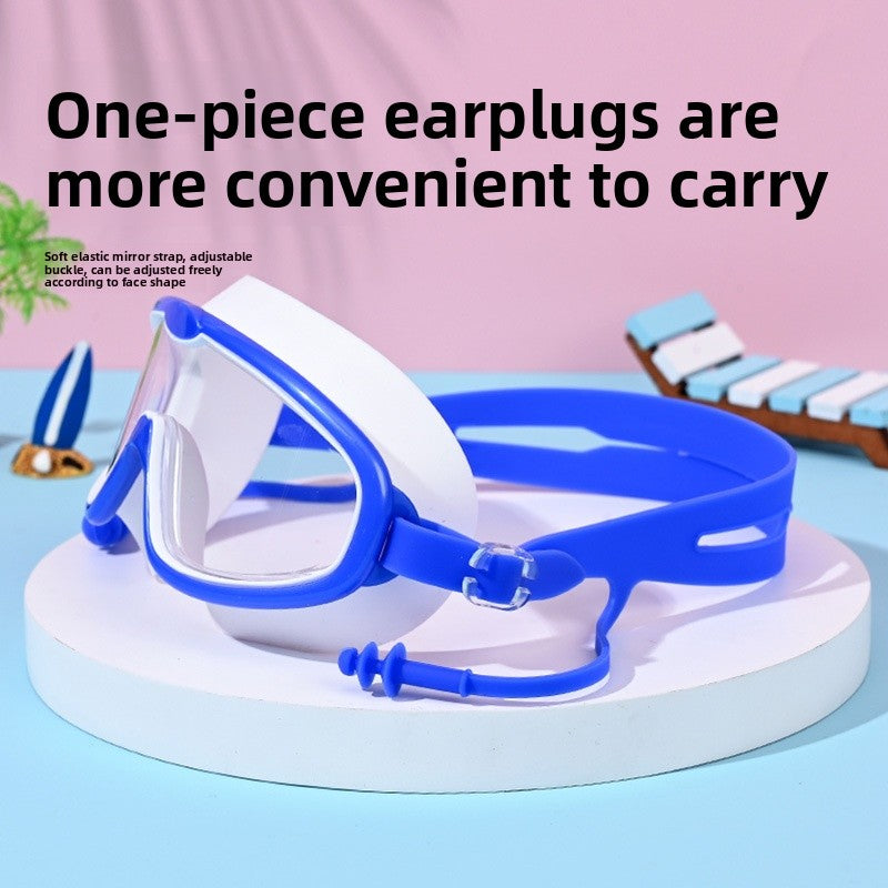 Kid's Swimming Goggles Made Of Silica Gel In White, Comfortable And Durable Swimming Accessory