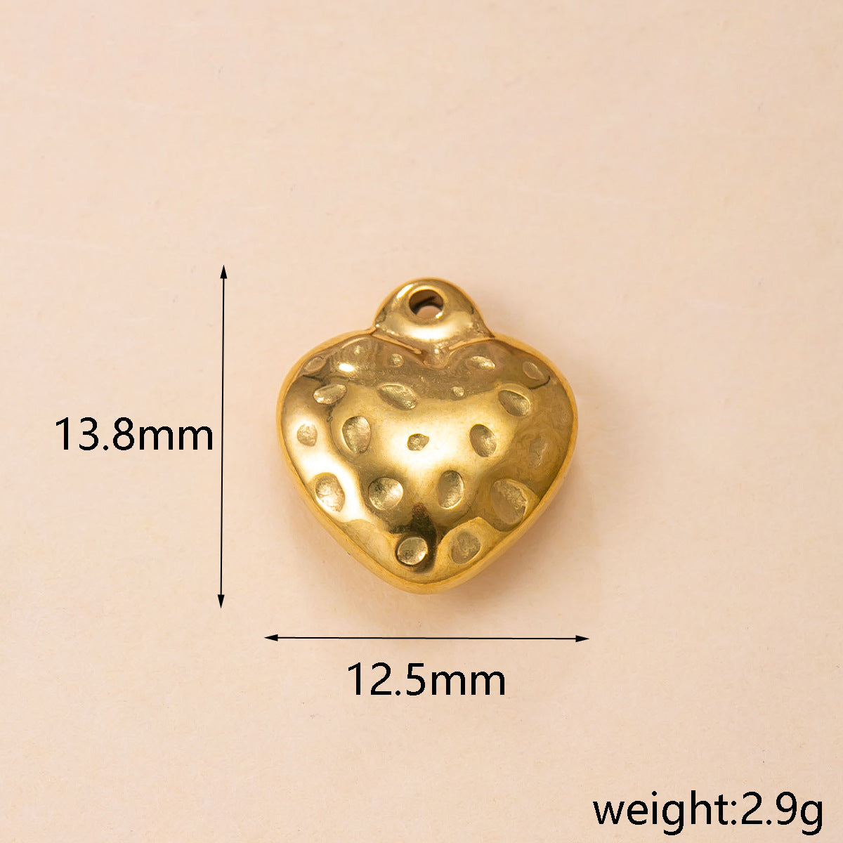 Heart Shape Pendant In 304 Stainless Steel With PVD Coated Gold Plating Featuring Waterproof Non Tarnish Process