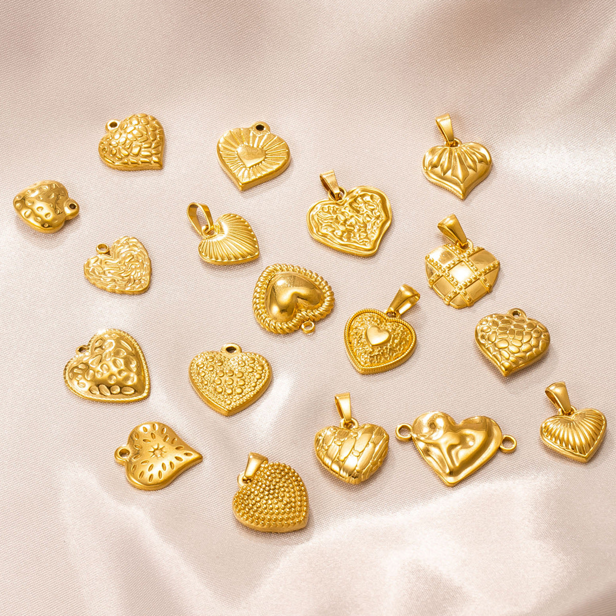 Heart Shape Pendant In 304 Stainless Steel With PVD Coated Gold Plating Featuring Waterproof Non Tarnish Process