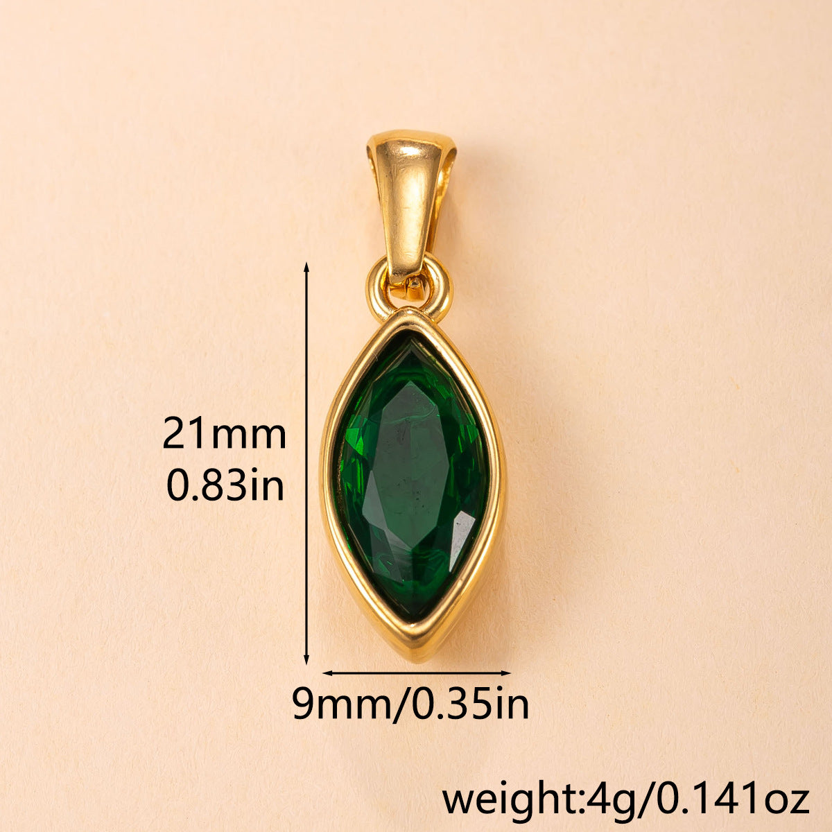 Horse Eye Pendant For Women In 304 Stainless Steel With Zircon Inlay, Featuring Red Color