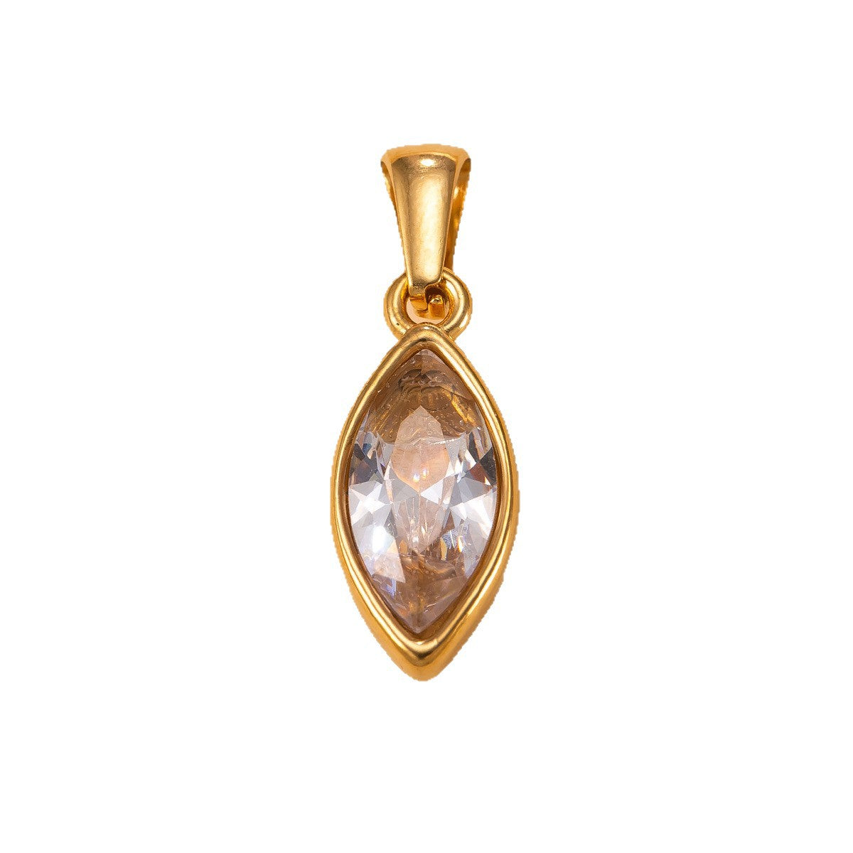 Horse Eye Pendant For Women In 304 Stainless Steel With Zircon Inlay, Featuring Red Color