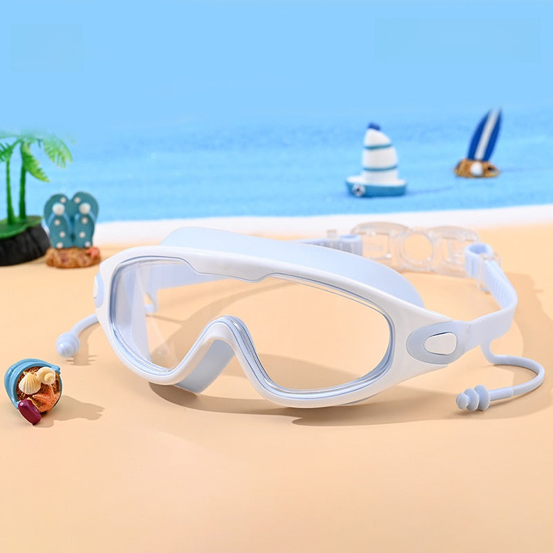 PC Material Kid's Swimming Goggles In Dyed Black, Comfortable And Durable Swim Accessory