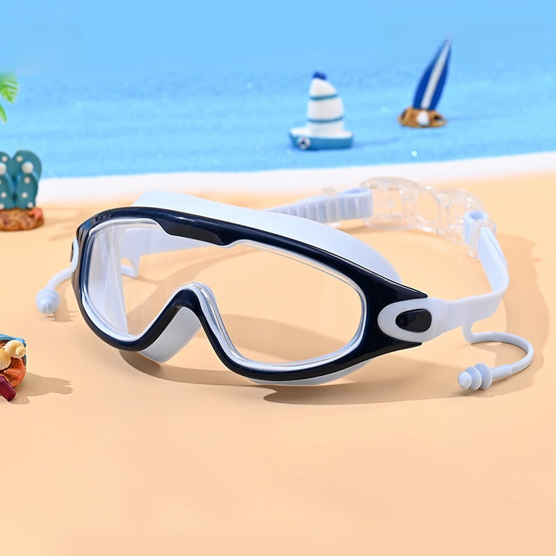 PC Material Kid's Swimming Goggles In Dyed Black, Comfortable And Durable Swim Accessory