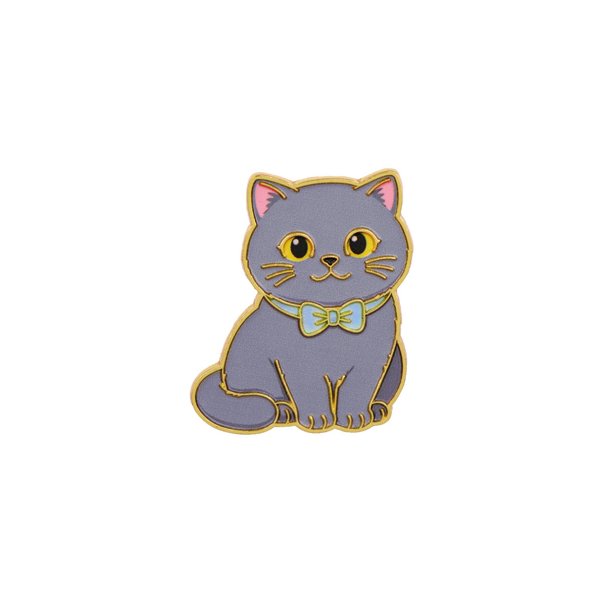 Cat Pin Made Of Zinc Alloy Featuring Electroplated Craftsmanship