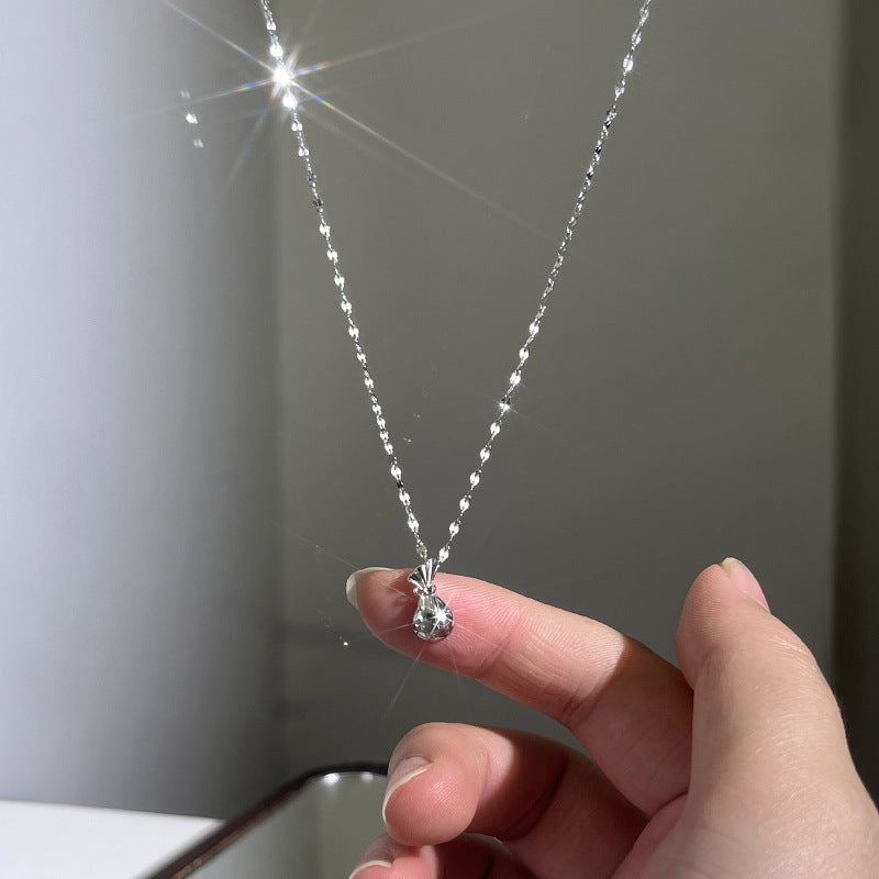 Ethnic Style Pocket Necklace For Women In S999 Silver With Cable Chain