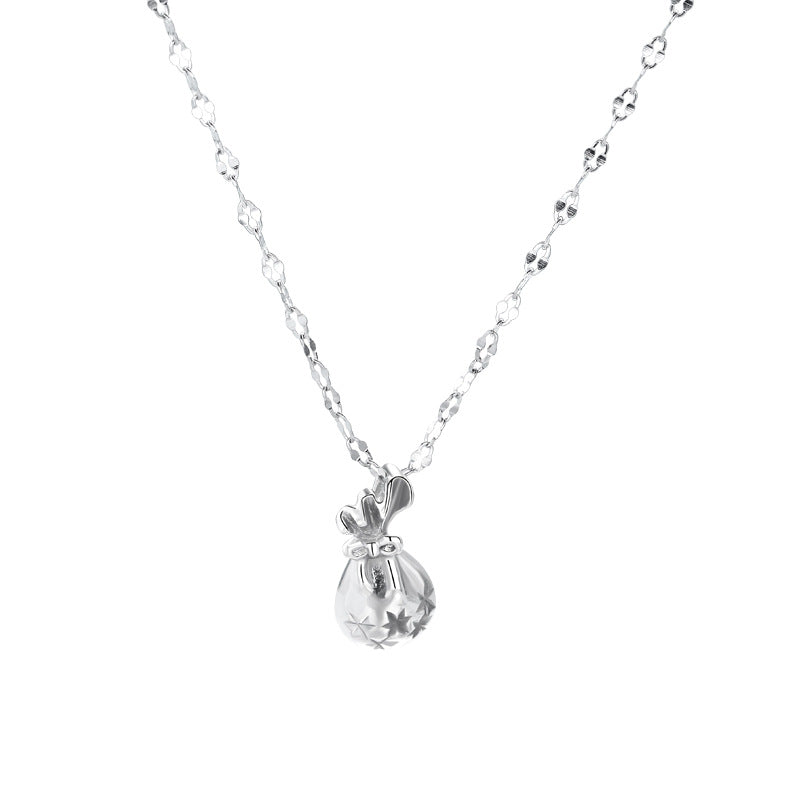 Ethnic Style Pocket Necklace For Women In S999 Silver With Cable Chain