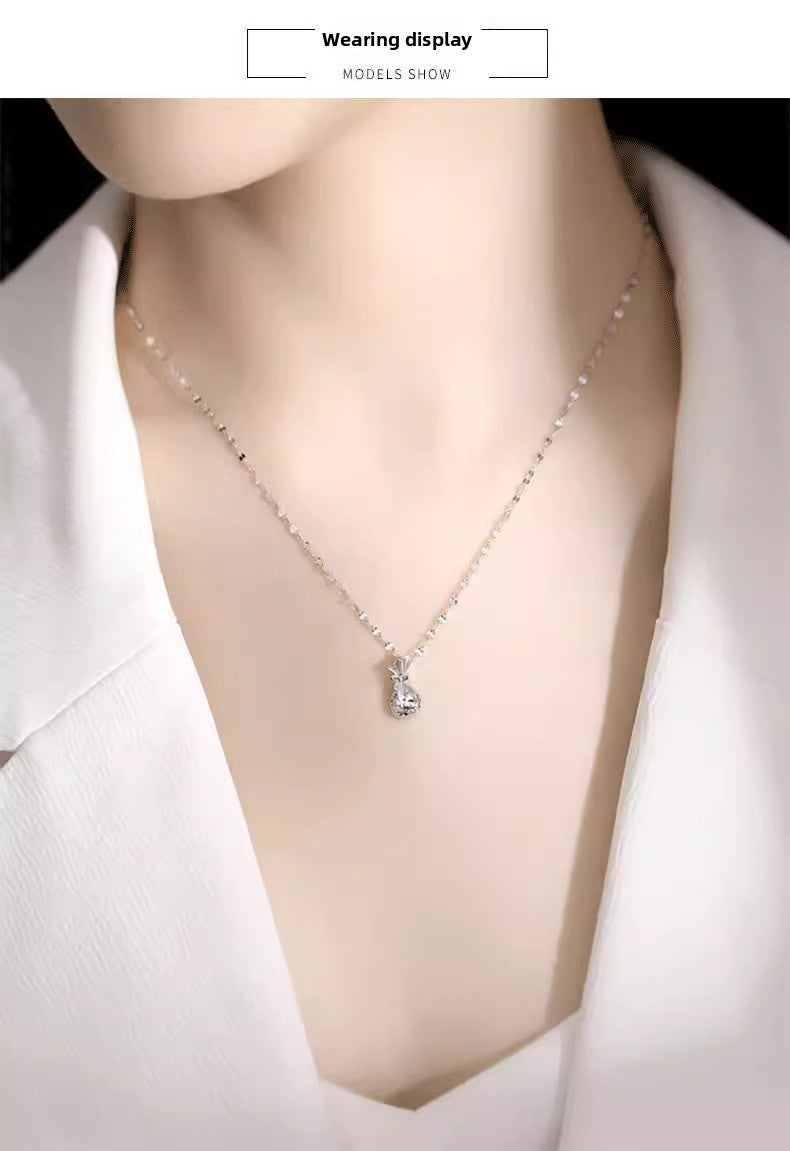 Ethnic Style Pocket Necklace For Women In S999 Silver With Cable Chain