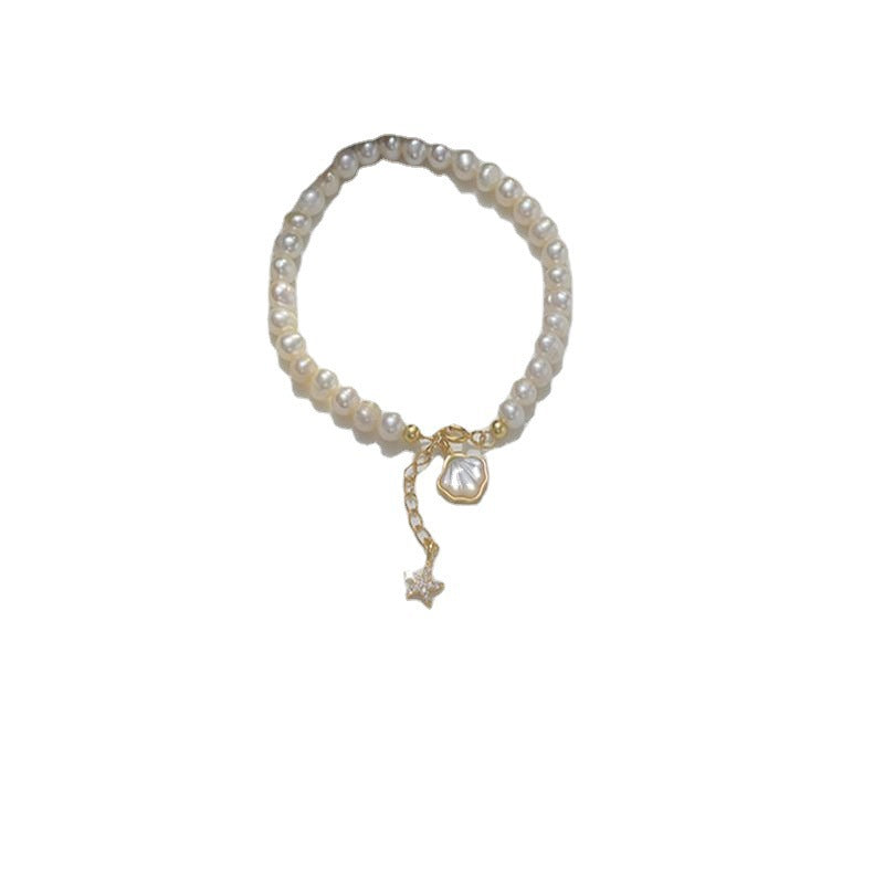 Baroque Style Freshwater Pearl Shell Bracelet For Women Featuring Unique Baroque Pearl Inlay