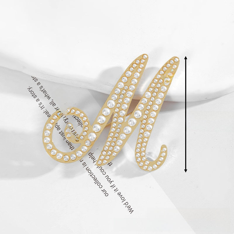 Gold Alloy Pin Featuring Artificial Pearl Inlay With Elegant Pearl Craftsmanship