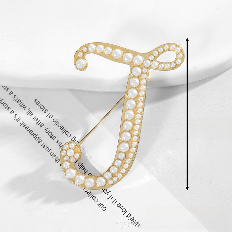 Gold Alloy Pin Featuring Artificial Pearl Inlay With Elegant Pearl Craftsmanship