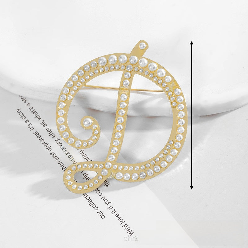 Gold Alloy Pin Featuring Artificial Pearl Inlay With Elegant Pearl Craftsmanship