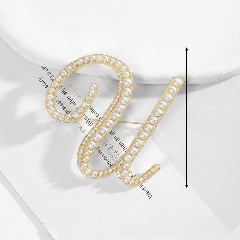 Gold Alloy Pin Featuring Artificial Pearl Inlay With Elegant Pearl Craftsmanship