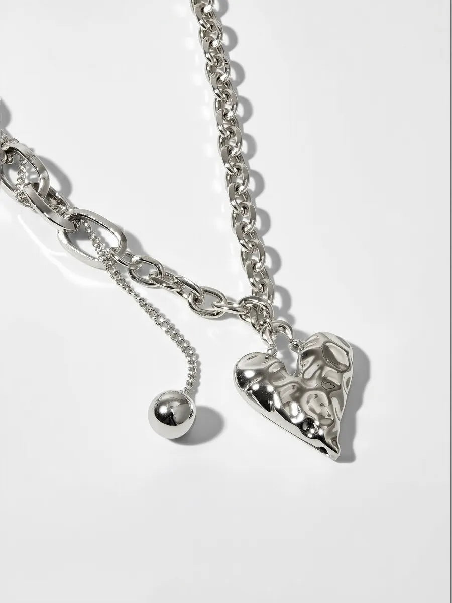 Exaggerated Heart Shape Pendant For Women In Gold With Electroplated Zinc Alloy, 1 Set