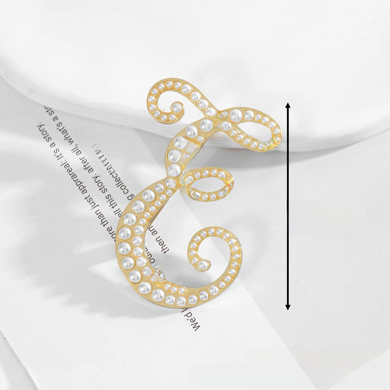 Gold Alloy Pin Featuring Artificial Pearl Inlay With Elegant Pearl Craftsmanship
