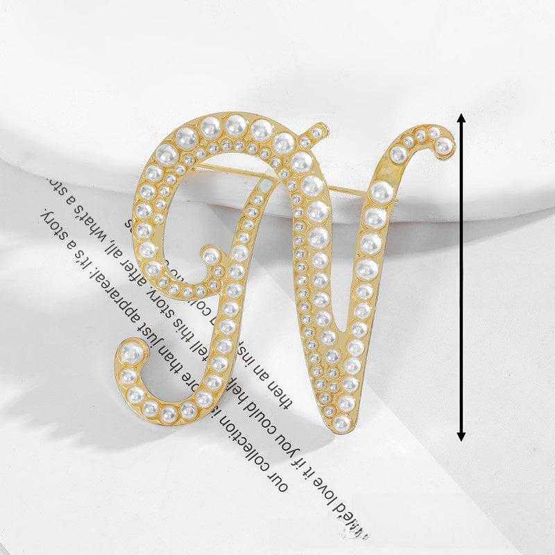 Gold Alloy Pin Featuring Artificial Pearl Inlay With Elegant Pearl Craftsmanship