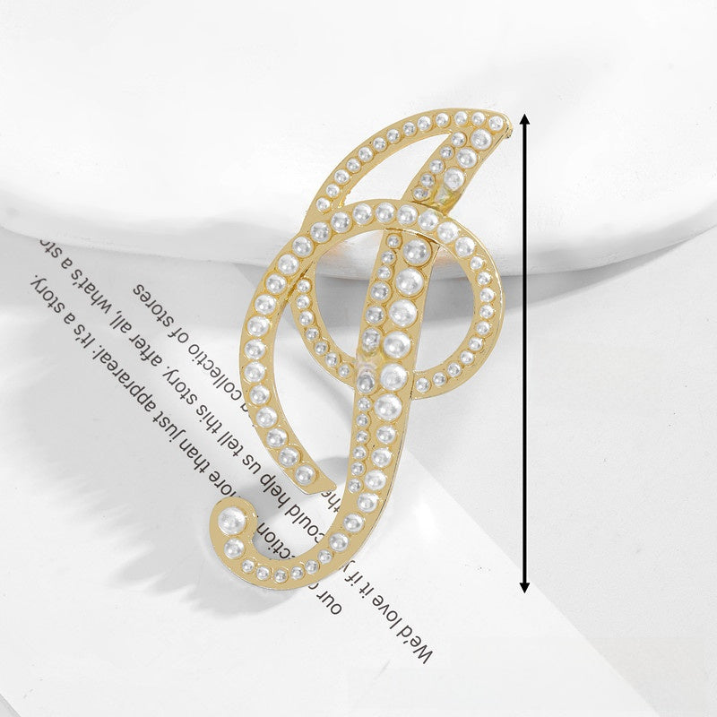 Gold Alloy Pin Featuring Artificial Pearl Inlay With Elegant Pearl Craftsmanship