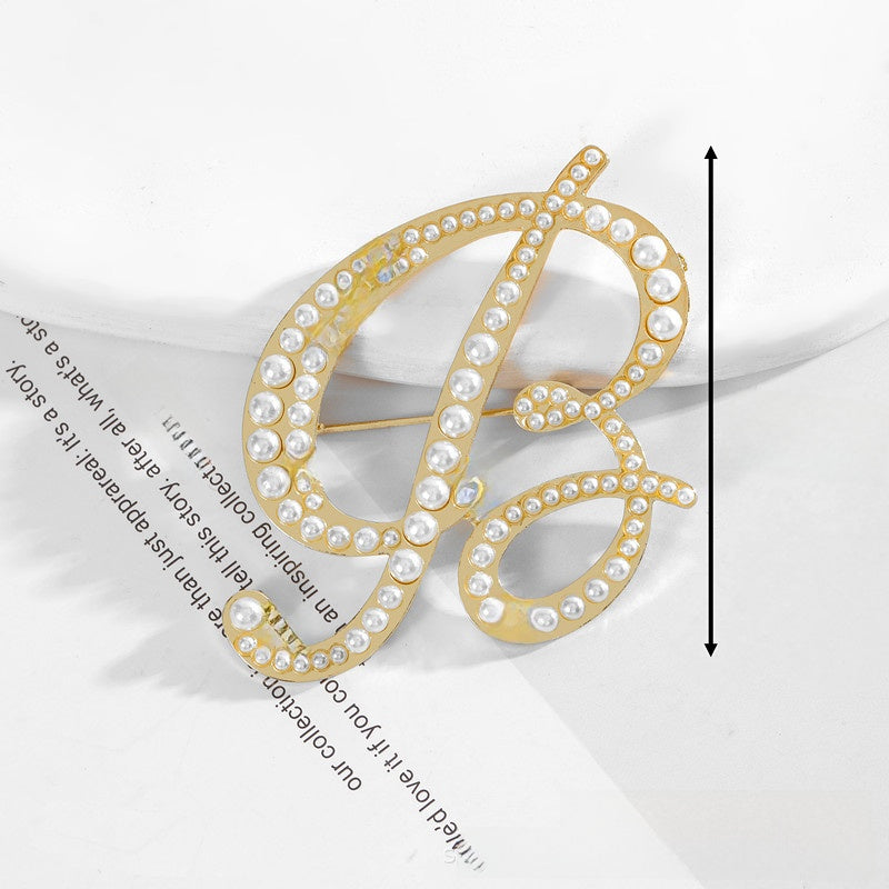 Gold Alloy Pin Featuring Artificial Pearl Inlay With Elegant Pearl Craftsmanship