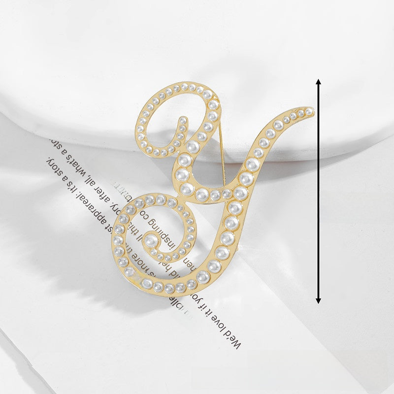 Gold Alloy Pin Featuring Artificial Pearl Inlay With Elegant Pearl Craftsmanship