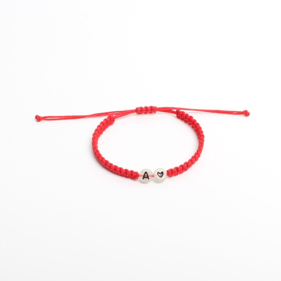 Luminous Red Line Bracelet In Simple Style With Mixed Materials And Slider Chain For Couples