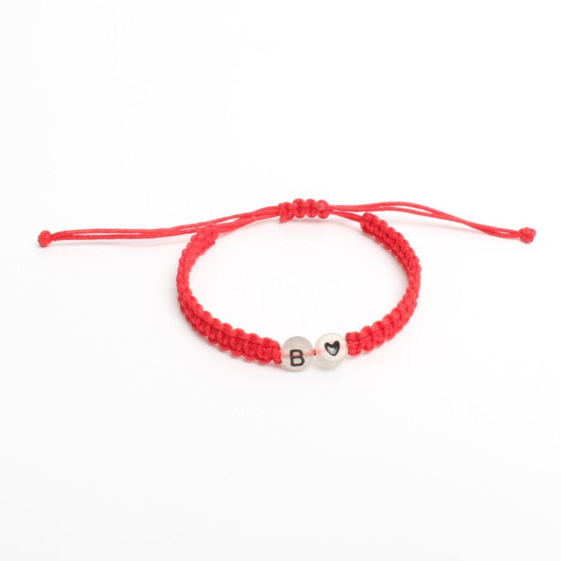 Luminous Red Line Bracelet In Simple Style With Mixed Materials And Slider Chain For Couples
