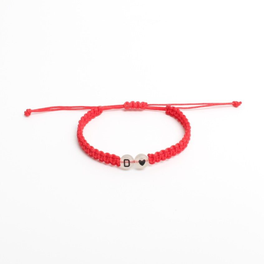 Luminous Red Line Bracelet In Simple Style With Mixed Materials And Slider Chain For Couples