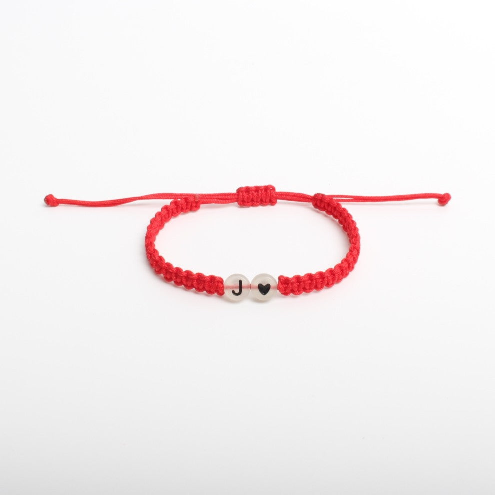 Luminous Red Line Bracelet In Simple Style With Mixed Materials And Slider Chain For Couples