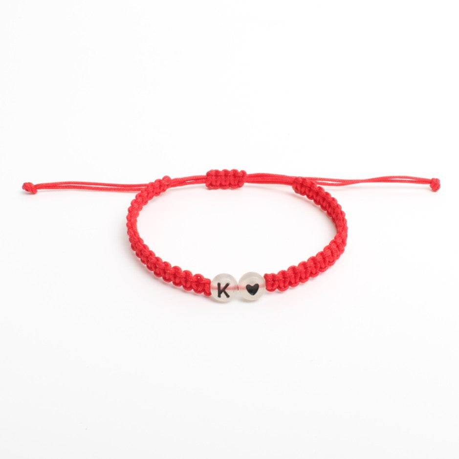 Luminous Red Line Bracelet In Simple Style With Mixed Materials And Slider Chain For Couples